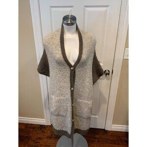 Sleeping on Snow Anthropologie Brown Mohair Button Front Cardigan, One Size